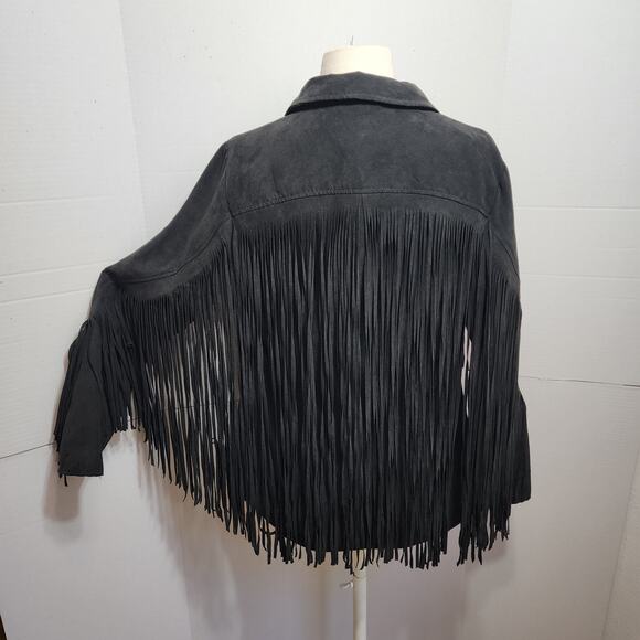 Pre-Loved H&M Cowboy-Style Suede Jacket – Fringe Detail - Picture 3 of 7
